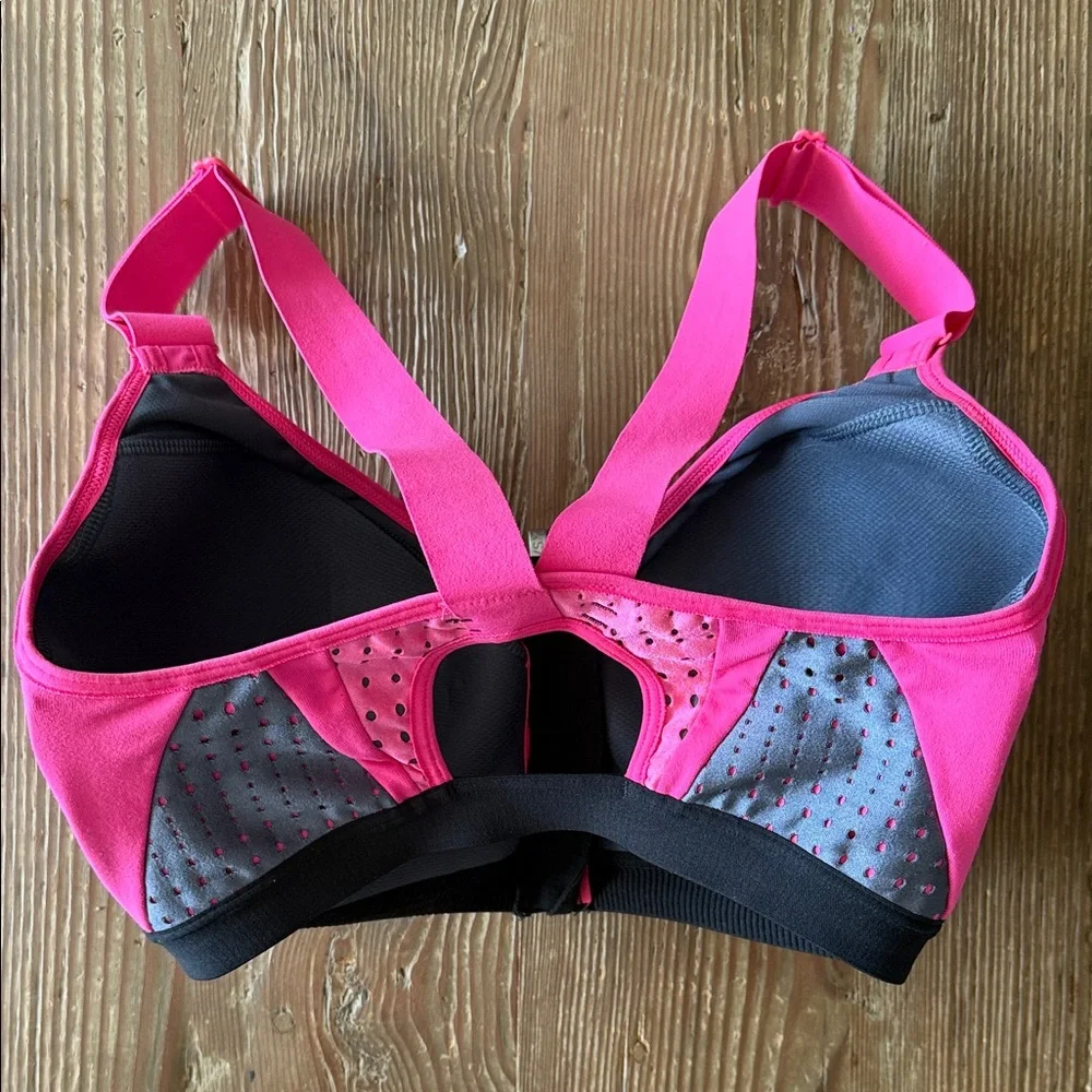 VSX Victoria Secret front close Hot Pink and Gray Sports Bra